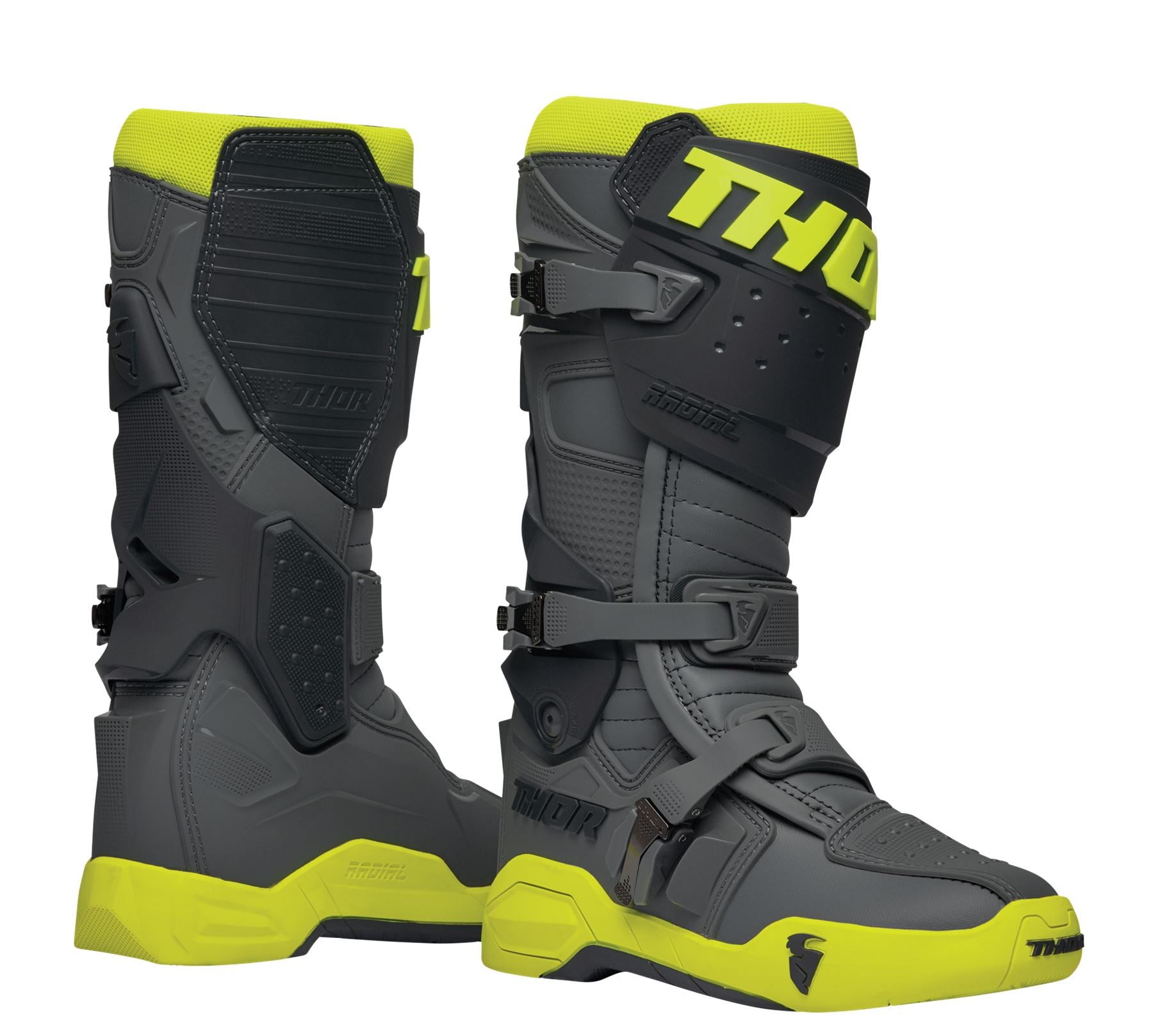 Thor 2024 Motocross Boots Radial Flo Yellow Grey